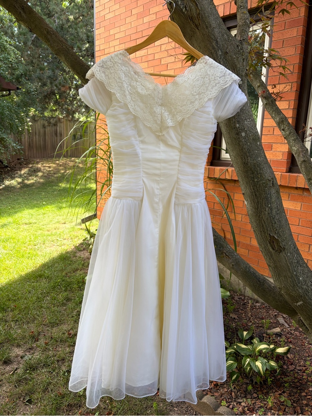1950s Tea Length Wedding Gown